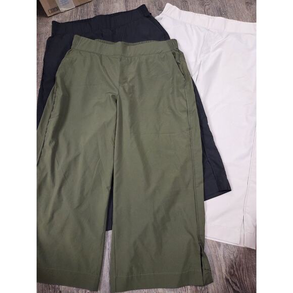 Old Navy Pants - Old Navy StretchTech Quick Dry XL Wide Leg Pants Beige Black Green XL Short Lot